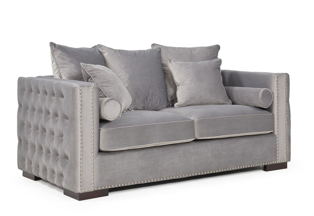 Moscow 2 Seater Sofa - Grey Velvet