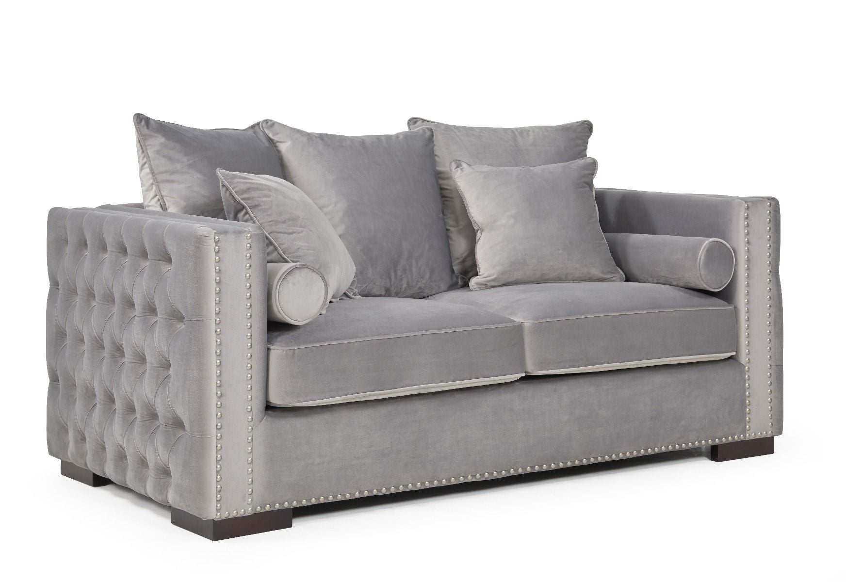 Moscow 2 Seater Sofa - Grey Velvet