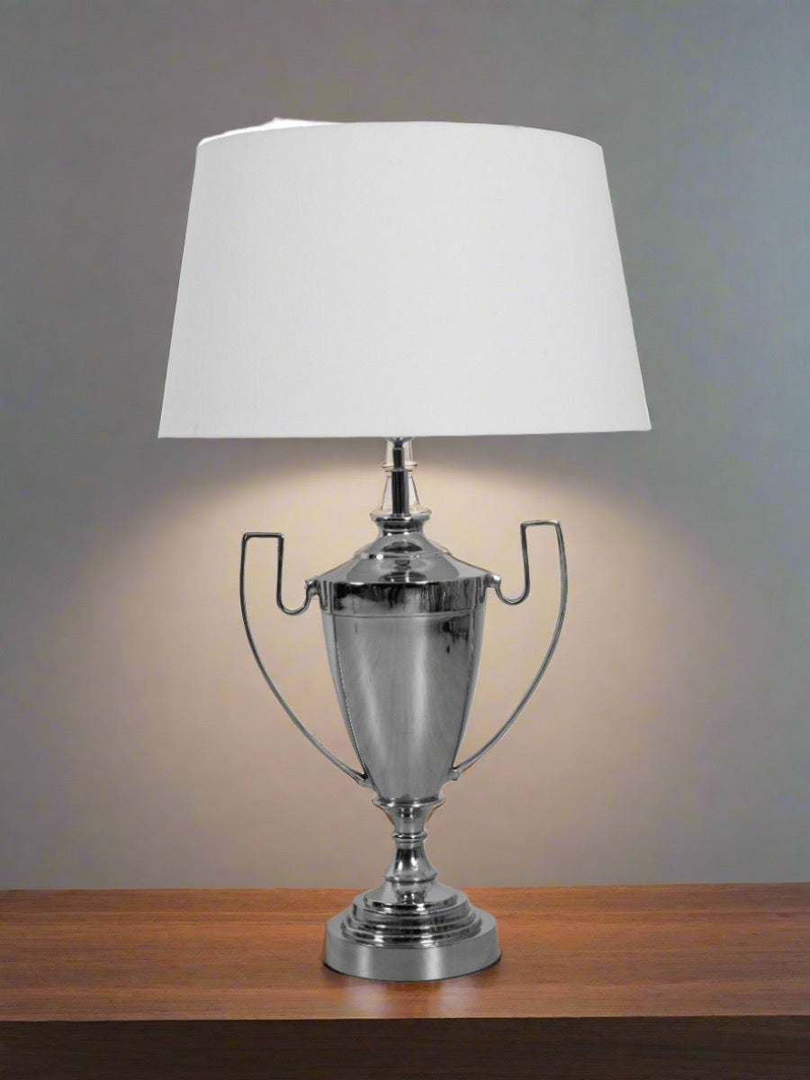 Trophy Lamp- Silver/Cream
