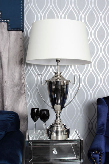 Trophy Lamp- Silver/Cream