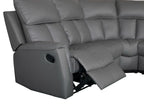 Bergamo Leather Recliner Corner Sofa - Dark Grey