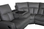 Bergamo Leather Recliner Corner Sofa - Dark Grey