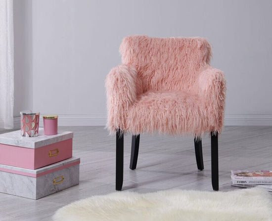 Faux Sheepskin Tub Chair - Pink