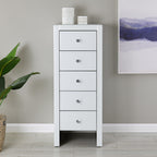 Hollywood 5 Drawer Tallboy - White