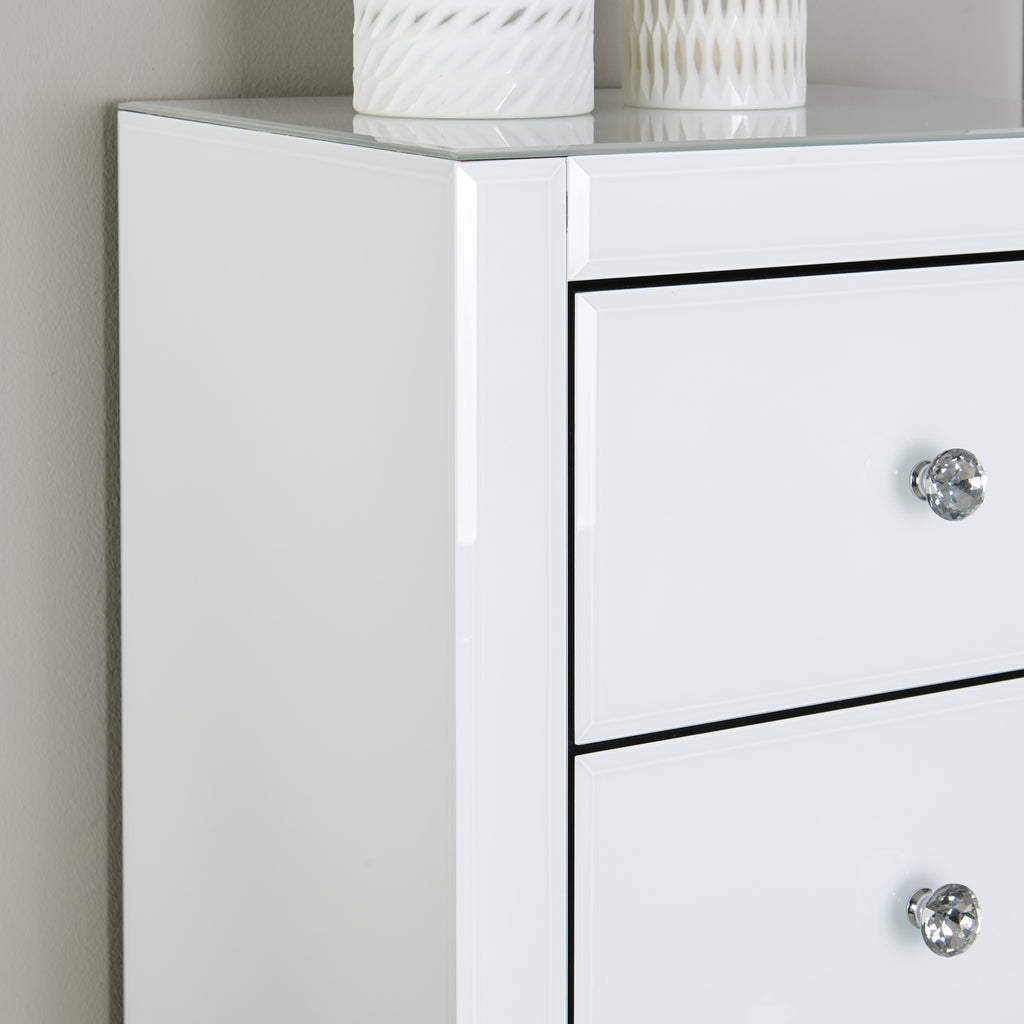Hollywood 5 Drawer Tallboy - White