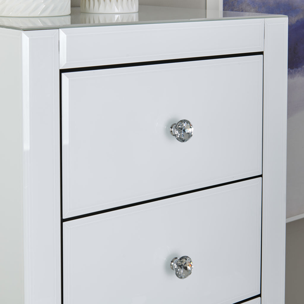 Hollywood 5 Drawer Tallboy - White
