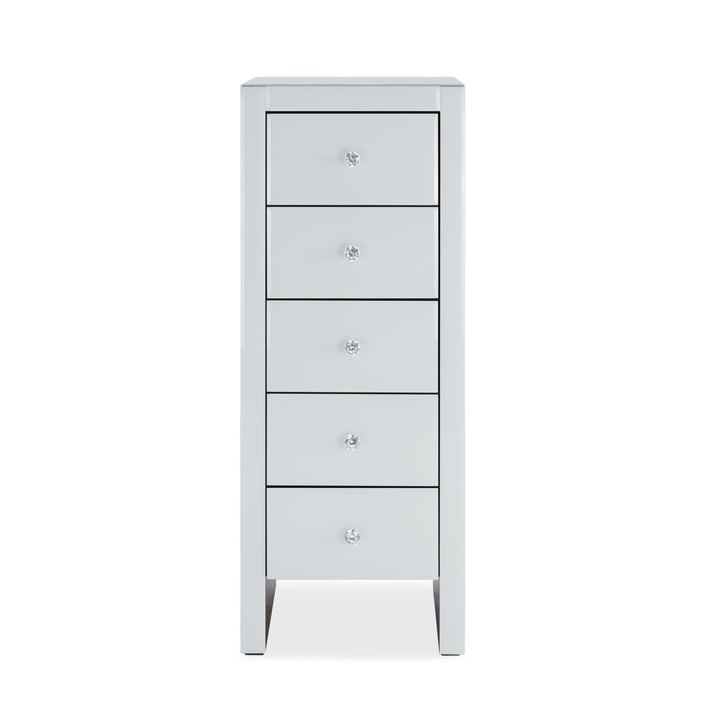 Hollywood 5 Drawer Tallboy - White