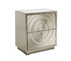 Frenso 2 Drawer Side Table - Silver