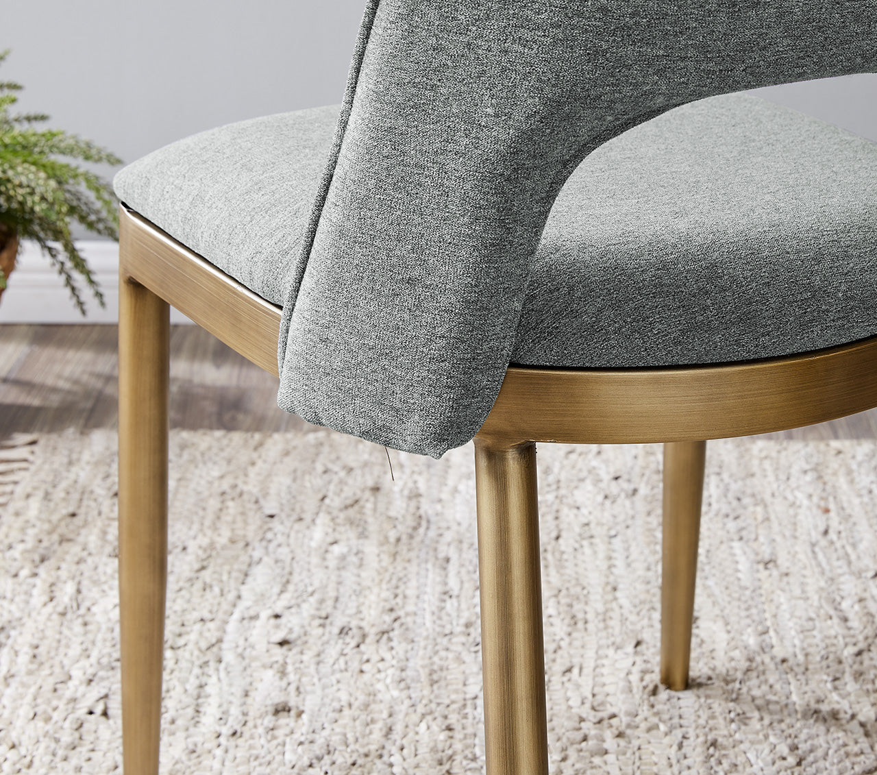 Morgan Dining Chair - Brass / Grey (Set of 2)