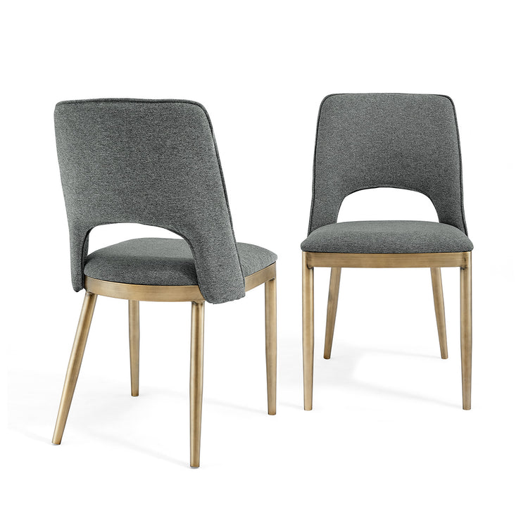 Morgan Dining Chair - Brass / Grey (Set of 2)