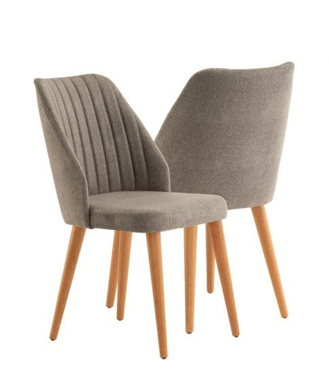 Hazal Dining Chair - Charcoal Grey / Walnut (Set of 6)