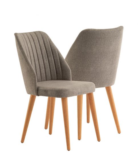Hazal Dining Chair - Charcoal Grey / Walnut (Set of 6)