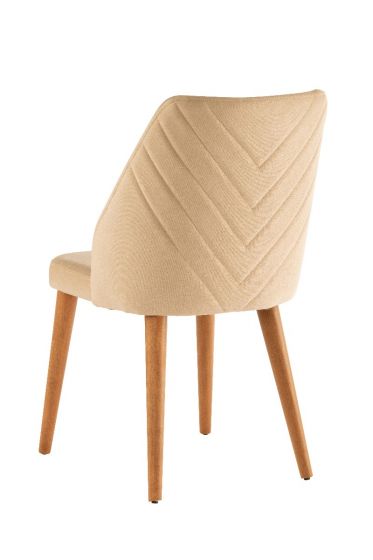 Zara Dining Chair - Beige / Walnut (Set of 6)