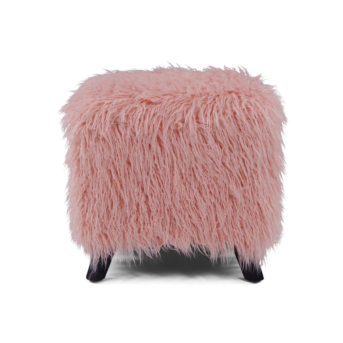 Faux Sheepskin Cube Stool - Pink