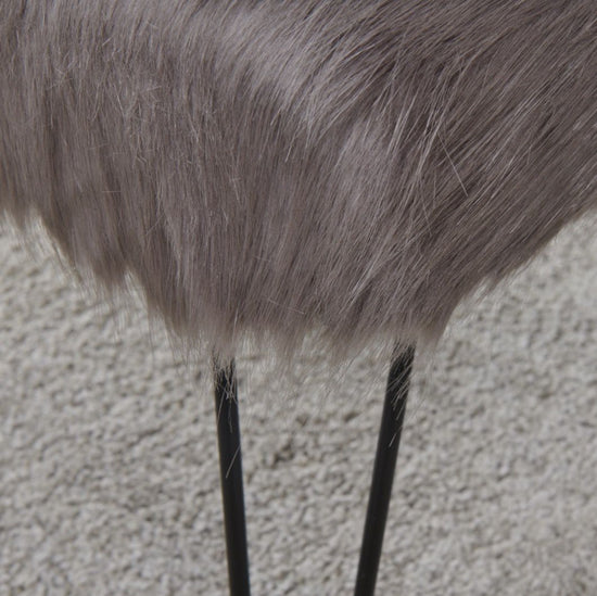 Faux Sheepskin Dressing Table Stool - Grey