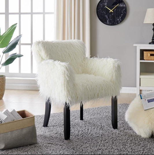 Faux Sheepskin Tub Chair - White
