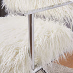 Faux Sheepskin Directors Chair - White
