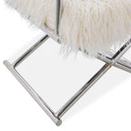 Faux Sheepskin Directors Chair - White