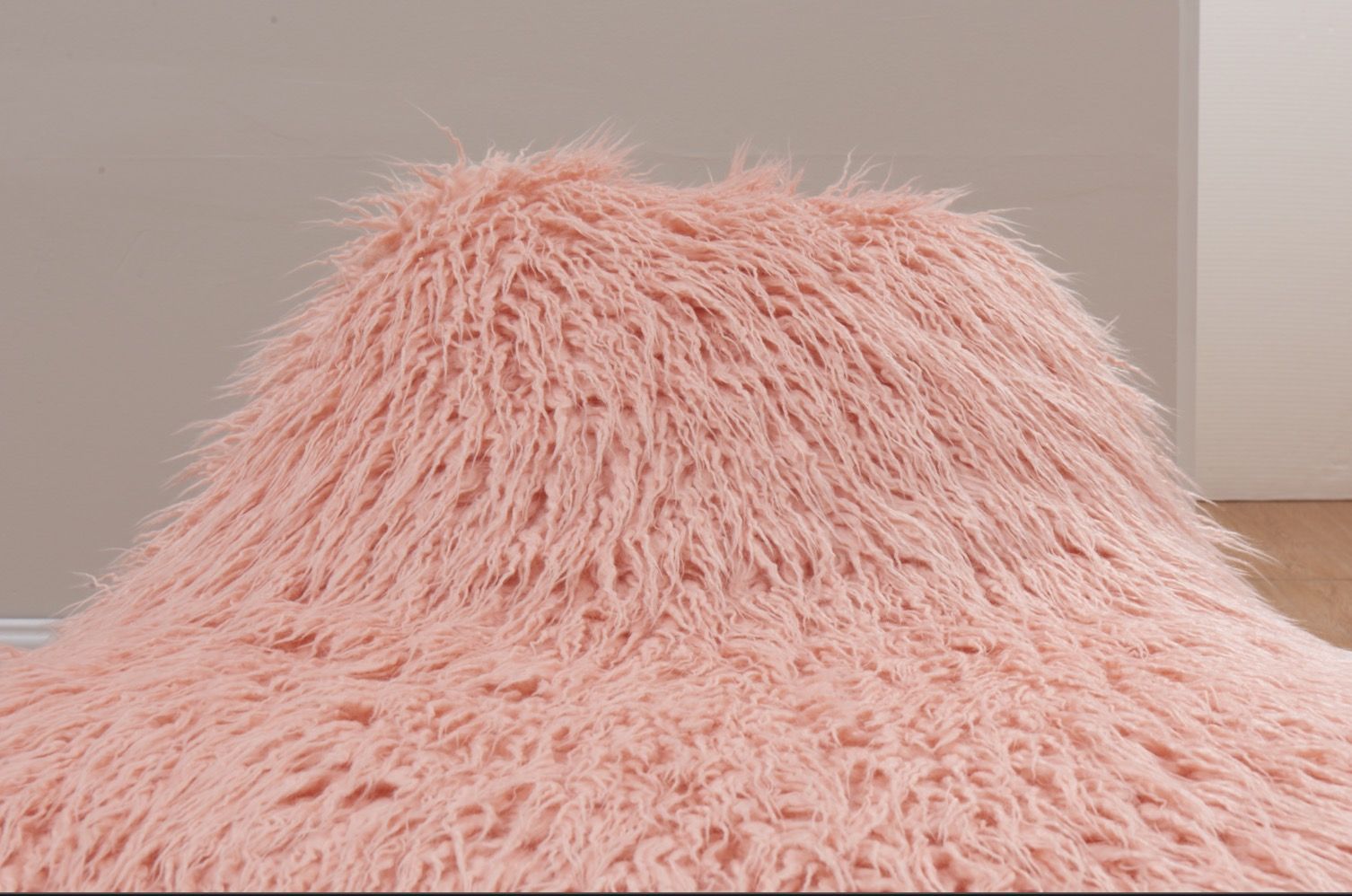 Faux Sheepskin Bean Bag - Pink