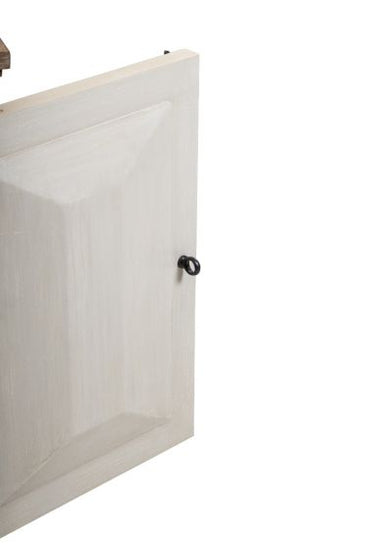 Devon 4 Door Sideboard - Rustic White / Oak Wash Top