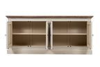 Devon 4 Door Sideboard - Rustic White / Oak Wash Top
