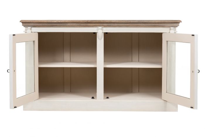 Cornwall 2 Door Chest - Antique White / Oak Wash Top