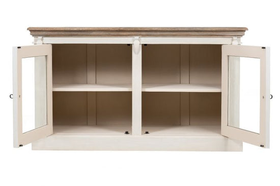 Cornwall 2 Door Chest - Antique White / Oak Wash Top