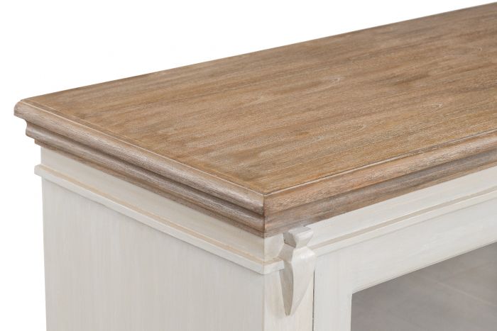 Cornwall 2 Door Chest - Antique White / Oak Wash Top