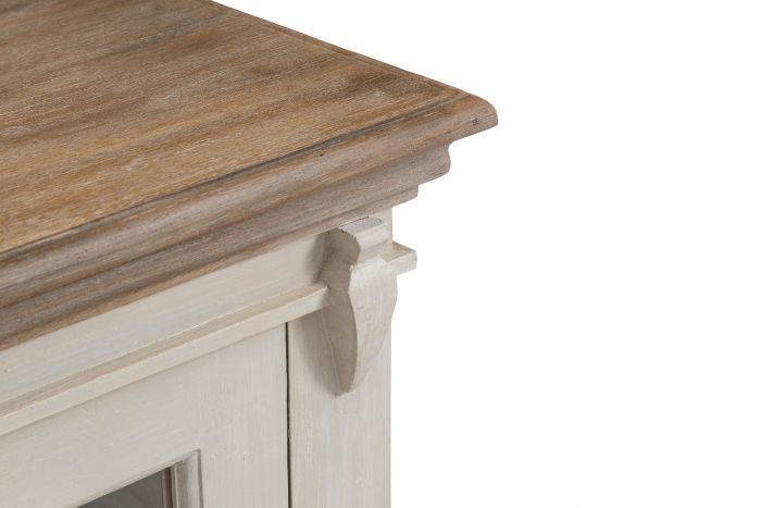 Cornwall 2 Door Chest - Antique White / Oak Wash Top