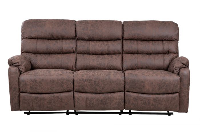 Taylor 3 Seater Recliner - Leather Air - Antique Brown