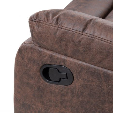 Taylor 3 Seater Recliner - Leather Air - Antique Brown