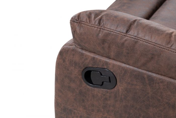 Taylor 3 Seater Recliner - Leather Air - Antique Brown