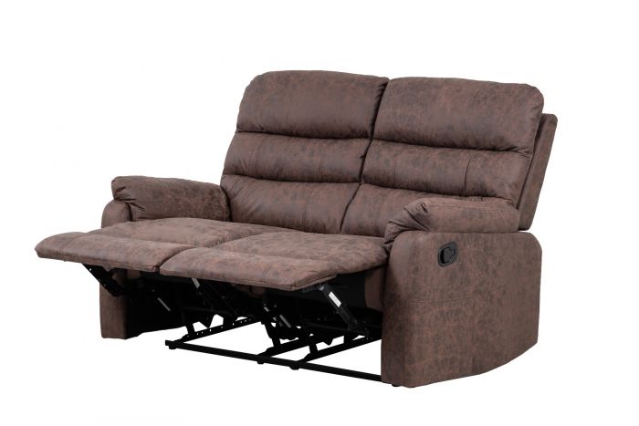 Taylor 2 Seater Recliner - Leather Air - Antique Brown