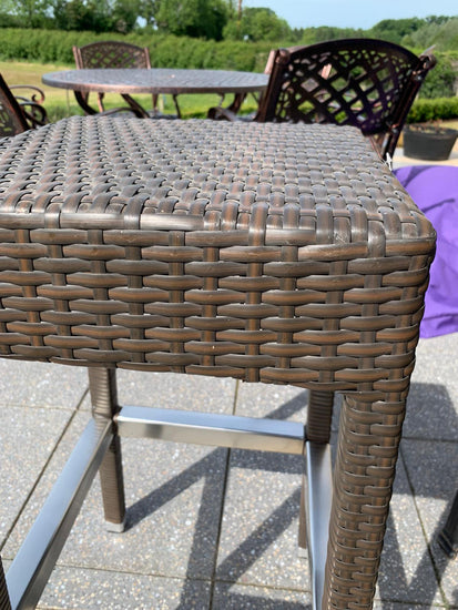 Rattan Outdoor Barstool-Brown