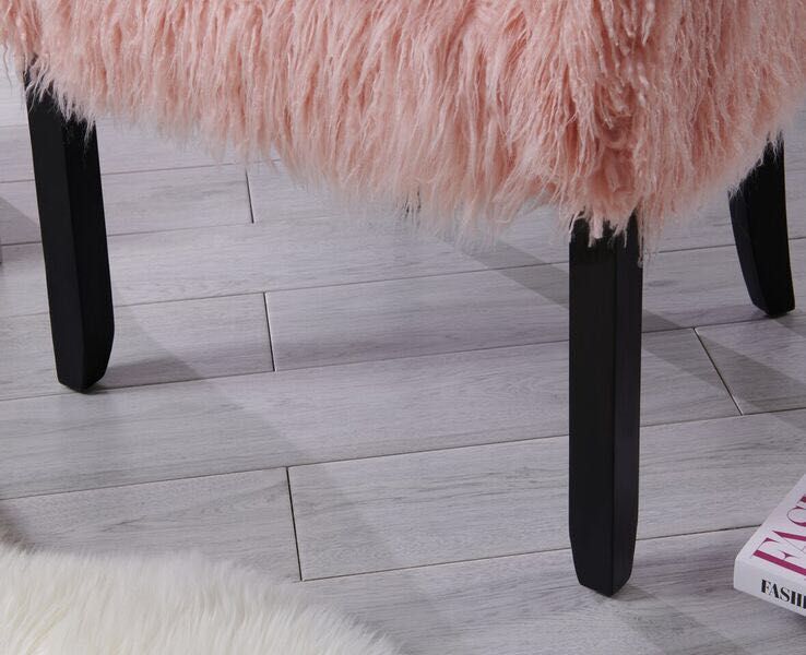 Faux Sheepskin Tub Chair - Pink