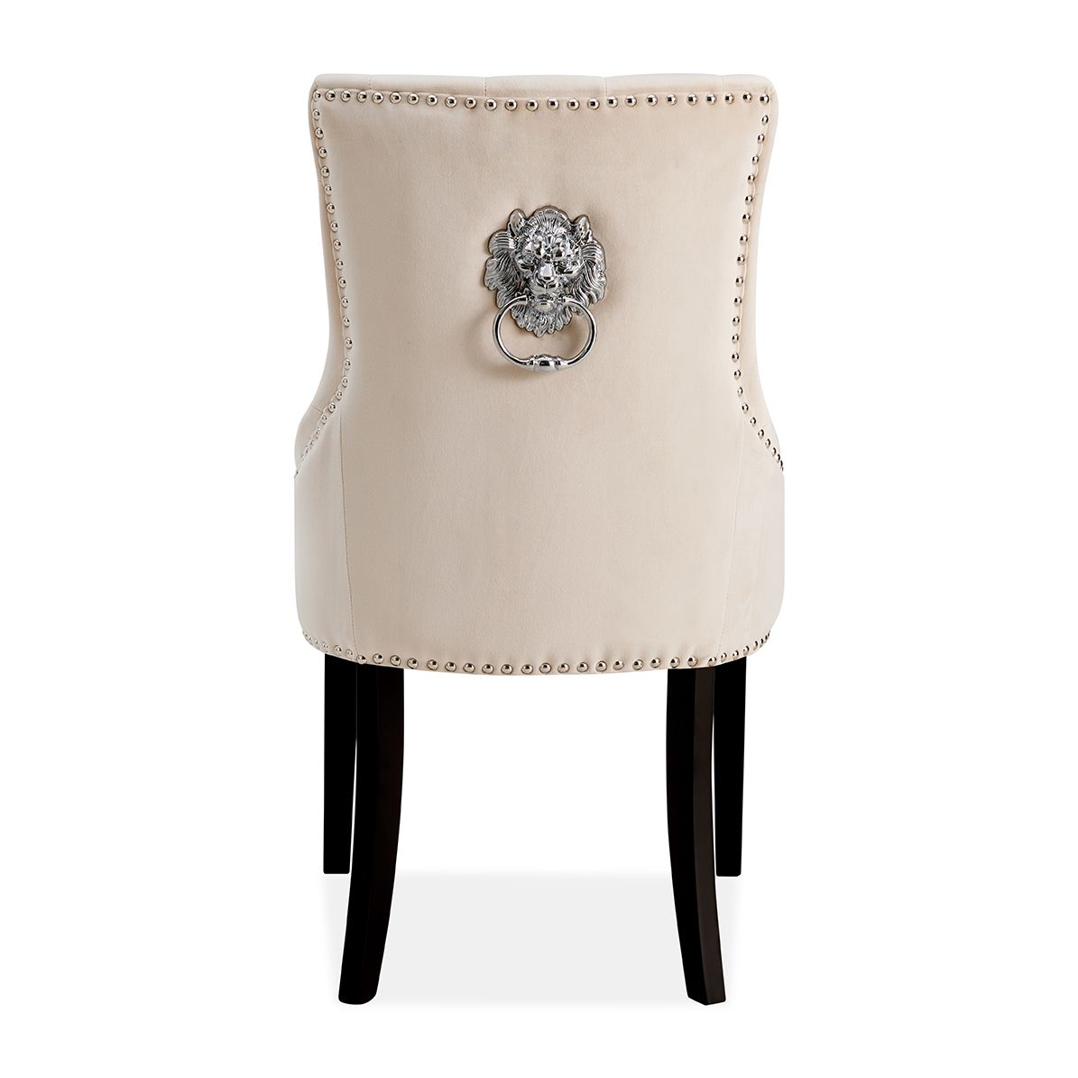 Lion Knocker Dining Chair-Cream Velvet
