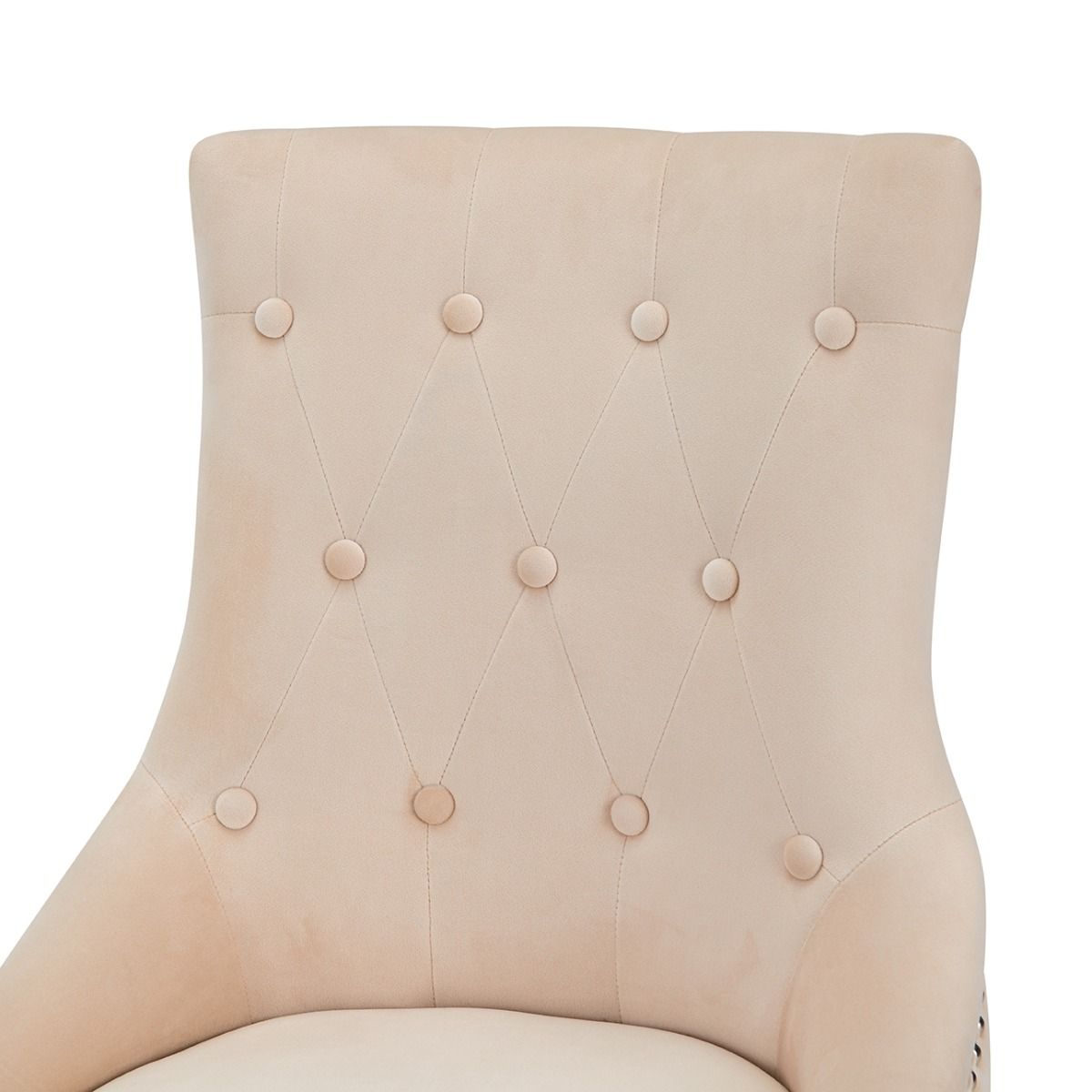 Lion Knocker Dining Chair-Cream Velvet