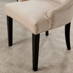 Lion Knocker Dining Chair-Cream Velvet