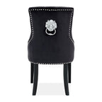Set of 6 Lion Knocker Dining Chair-Black Velvet