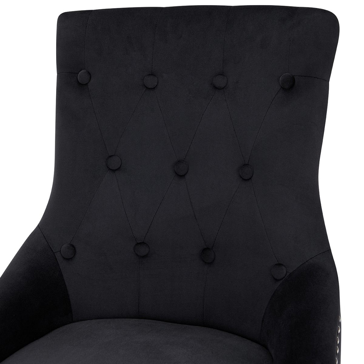Set of 6 Lion Knocker Dining Chair-Black Velvet