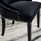Set of 6 Lion Knocker Dining Chair-Black Velvet