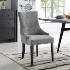 Lion Knocker Dining Chair-Grey Velvet